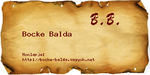 Bocke Balda névjegykártya